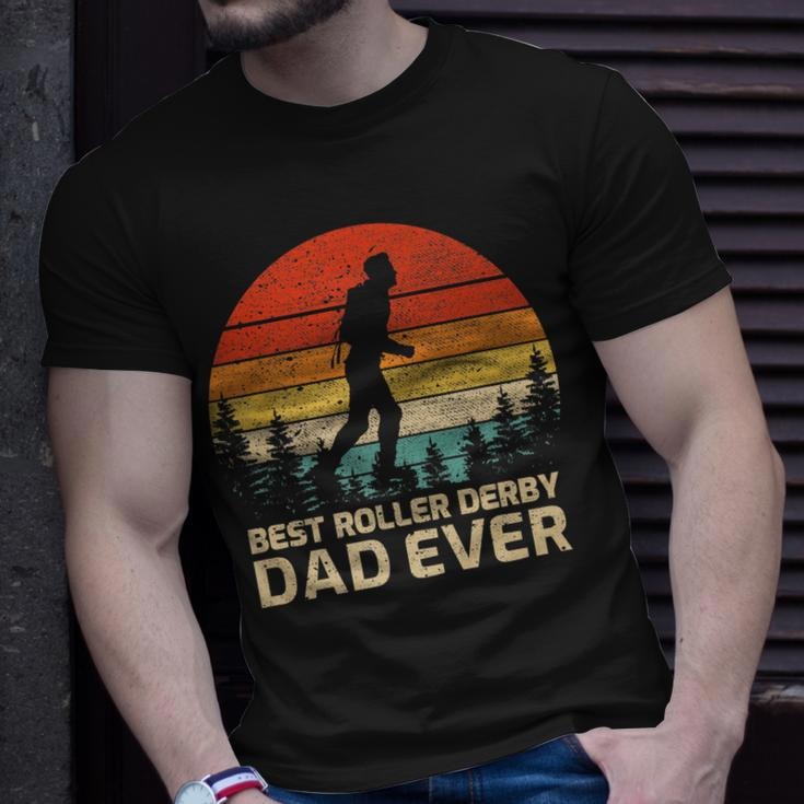 Retro Vintage Best Roller Derby Dad Ever Fathers Day Gift For Mens Gift For Women Unisex T-Shirt Gifts for Him