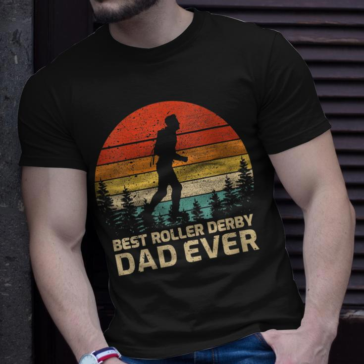 Retro Vintage Best Roller Derby Dad Ever Fathers Day Gift For Womens Gift For Women Unisex T-Shirt Gifts for Him