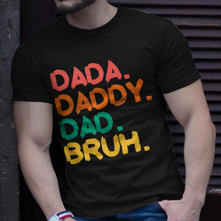 Retro Vintage Dada Daddy Dad Bruh Funny Fathers Day 2023 Unisex T-Shirt Gifts for Him