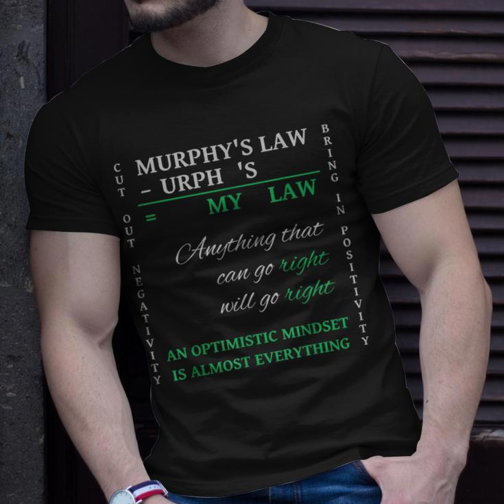 Reverse Murphy's Law Optimistic Mindset Is Almost Everything T-Shirt Gifts for Him