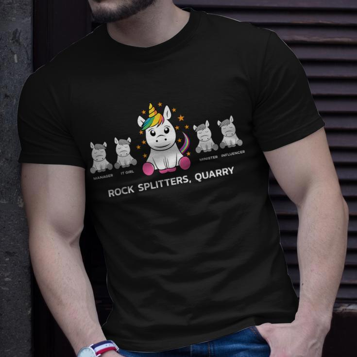 Rock Splitters Quarry Unicorn For Employees T-Shirt Gifts for Him