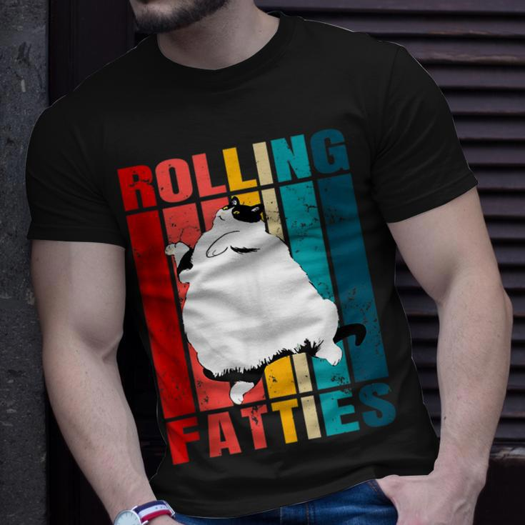 Rolling Fatties Cat Funny Cat Lover Cat Pet Owner Unisex T-Shirt Gifts for Him