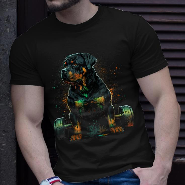 Rottweiler Weightlifting Dog Fitness Gym Rottweiler T-Shirt Gifts for Him