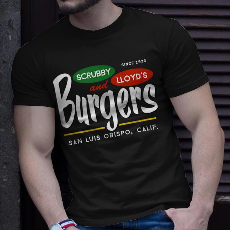 Scrubby & Lloyd's Burgers San Luis Obispo California T-Shirt Gifts for Him