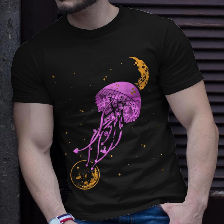 Sea Creature Ocean Animals Moon Space Jellyfish T-Shirt Gifts for Him
