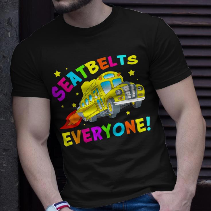 Seatbelts Everyone Magic School Bus Driver Halloween Costume T-Shirt Gifts for Him