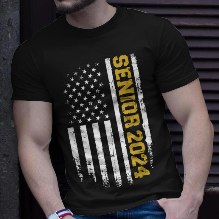 Senior 2024 Graduation Class Of Vintage Flag T-Shirt Gifts for Him