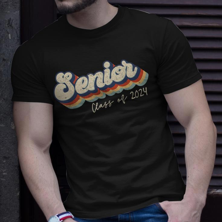 Senior 2024 Retro Class Of 2024 Seniors Graduation Vintage Unisex T-Shirt Gifts for Him