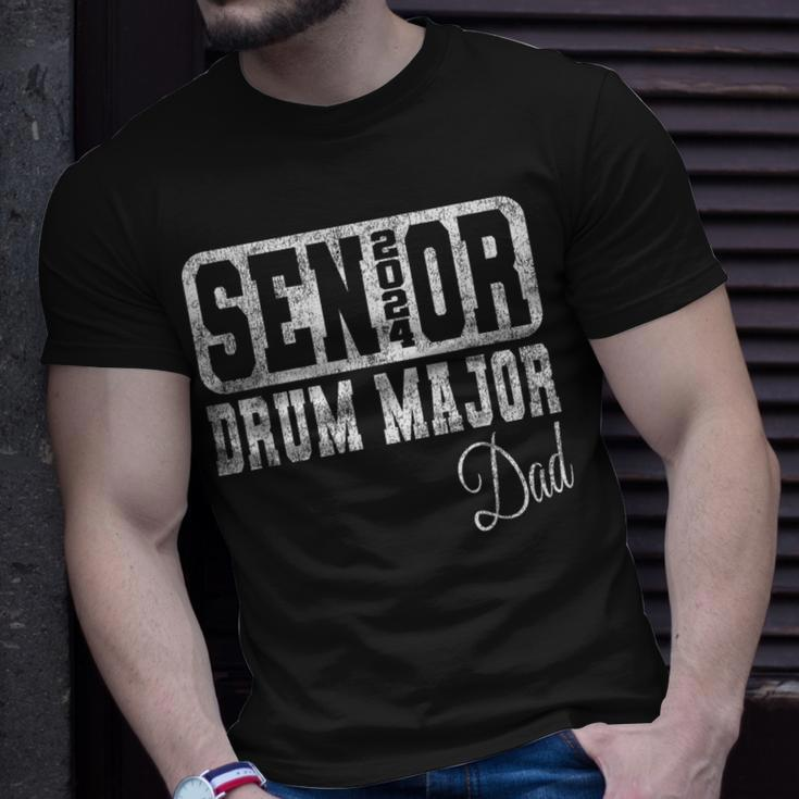 Senior Drum Major Dad Class Of 2024 Marching Band T-Shirt Gifts for Him