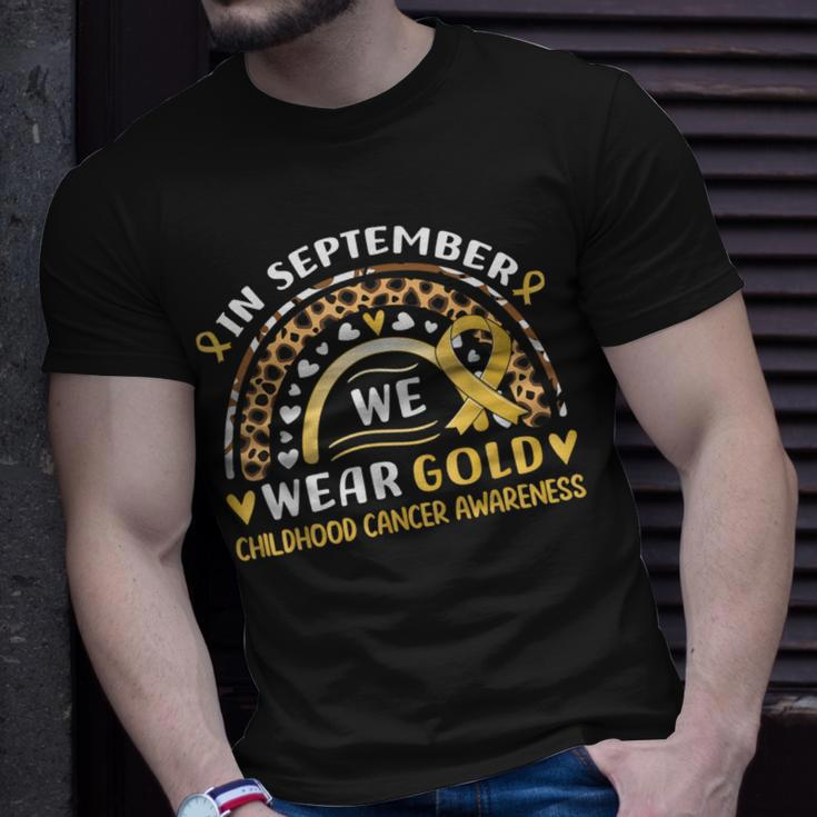 In September We Wear Gold Childhood Cancer Awareness T-Shirt Gifts for Him