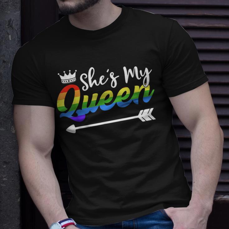Shes My Queen Gay Girlfriend Outfit Matching Lesbian Couple Unisex T ...