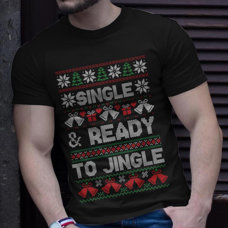 Single And Ready To Jingle Ugly Christmas Sweater T-Shirt Gifts for Him