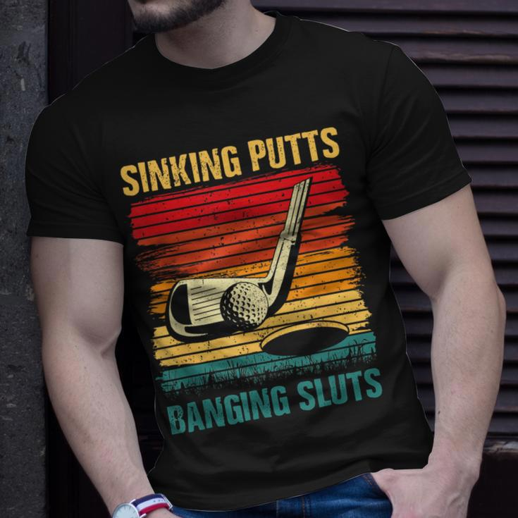 Sinking Putts Banging-Sluts Golf Player Coach Vintage Sport Unisex T-Shirt Gifts for Him