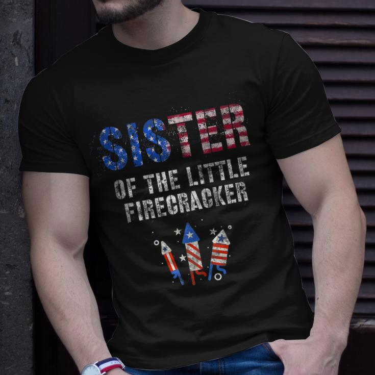 Sister Of Little Firecracker Birthday Squad 4Th July Kids Unisex T-Shirt Gifts for Him