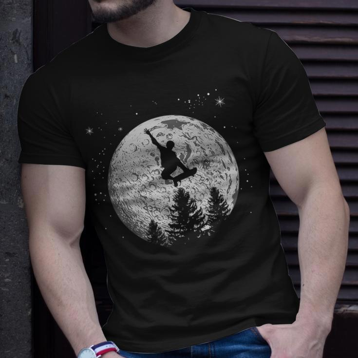 Skater Skateboarder Skateboard Moon Skateboarding T-Shirt Gifts for Him