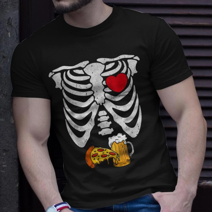 Skeleton Pregnancy Pregnant Couple Halloween Costume Husband T-Shirt Gifts for Him