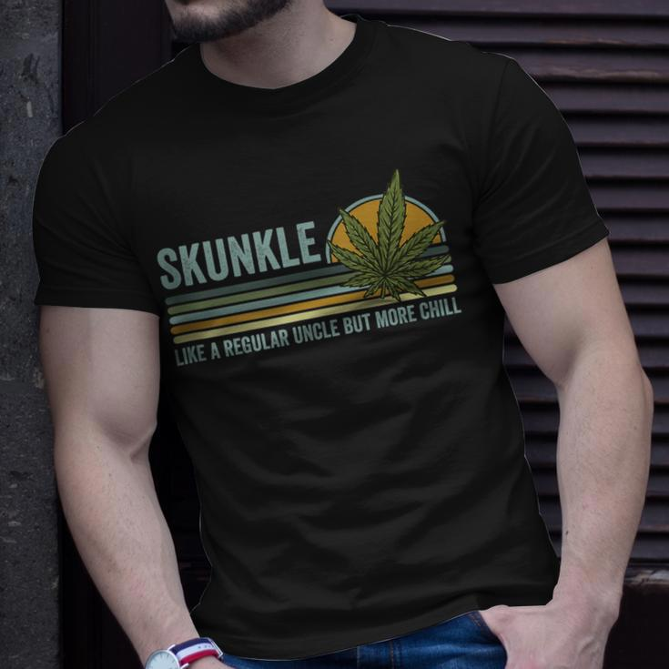 Skunkle Uncle Smokes Weed Like Regular Uncle But More Chill Unisex T-Shirt Gifts for Him