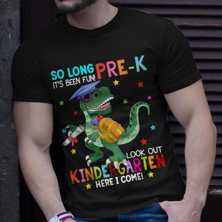 So Long Pre-K Kindergarten Here I Come Dinosaur Graduation Unisex T-Shirt Gifts for Him