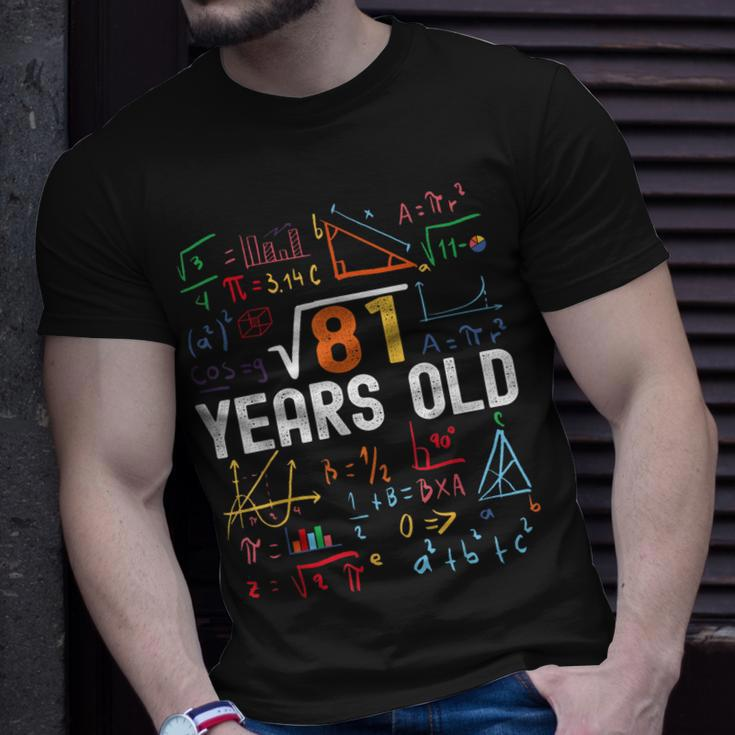 Square Root Of 81 9Th Birthday 9 Years Old Birthday Unisex T-Shirt Gifts for Him
