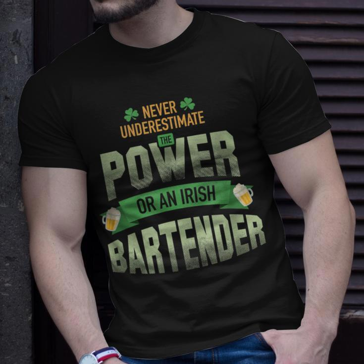 St Patrick's Day Bartender Ideas Never Underestimate T-Shirt Gifts for Him