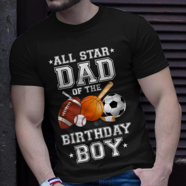 All Star Dad Of The Birthday Boy Sports Daddy Papa Dada T-Shirt Gifts for Him