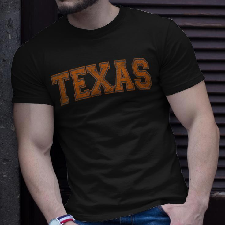 State Of Texas Varsity Style Faded Distressed T-Shirt Gifts for Him