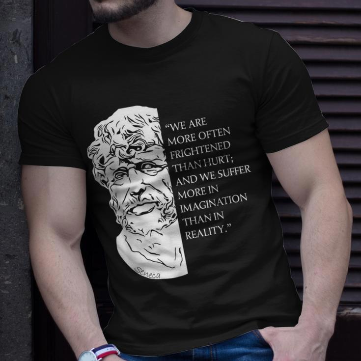 Stoicism Seneca Stoic Philosophy Quote Reality T-Shirt Gifts for Him