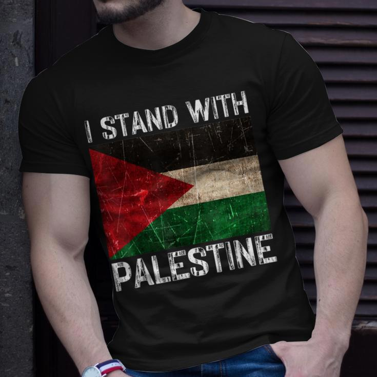 Support I Stand With Palestine Free Palestine Flag Arabic T-Shirt Gifts for Him