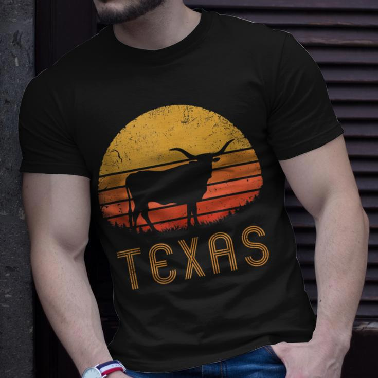 Texas Retro Longhorn Cattle Vintage Texan Cow Herd Lone Star T-Shirt Gifts for Him
