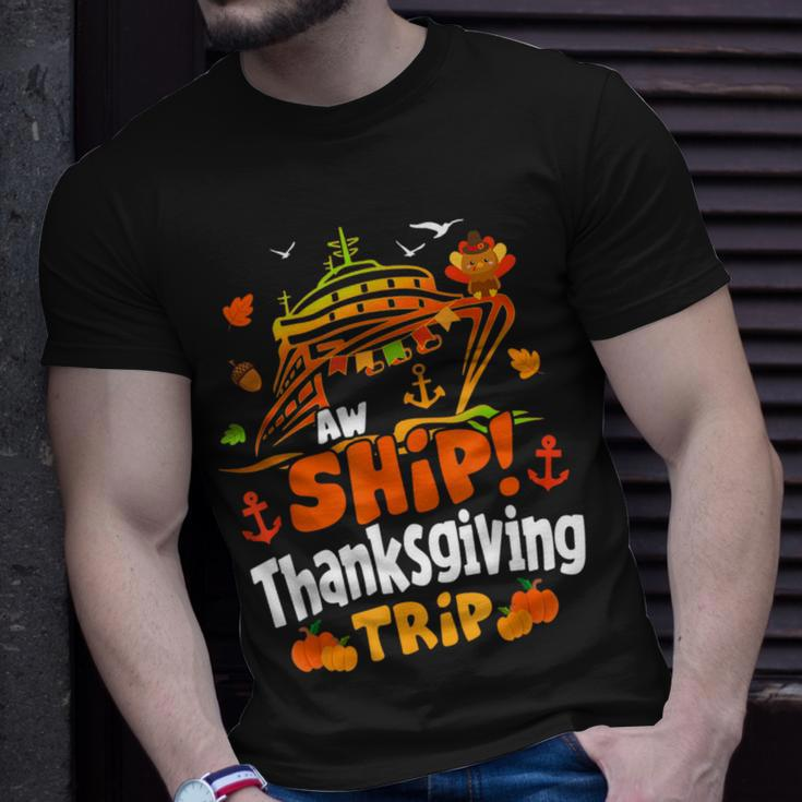 Thanksgiving Cruise Ship Aw Ship It's A Thankful Trip Turkey T-Shirt Gifts for Him