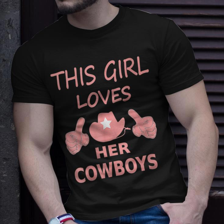This Girl Loves Her Cowboys Cute Football Cowgirl Gift For Womens Unisex T-Shirt Gifts for Him
