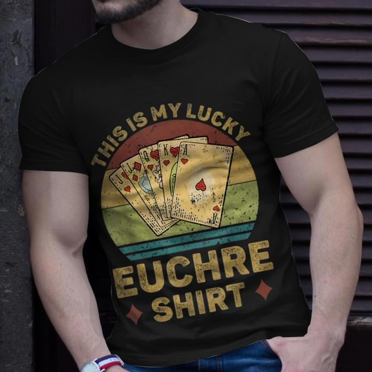 This Is My Lucky Euchre Vintage Funny Euchre Card Game Unisex T-Shirt Gifts for Him