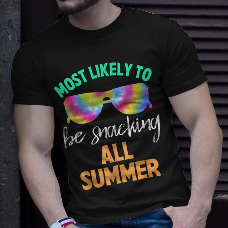 Tie Dye Most Likely To Be Snacking All Summer Unisex T-Shirt Gifts for Him