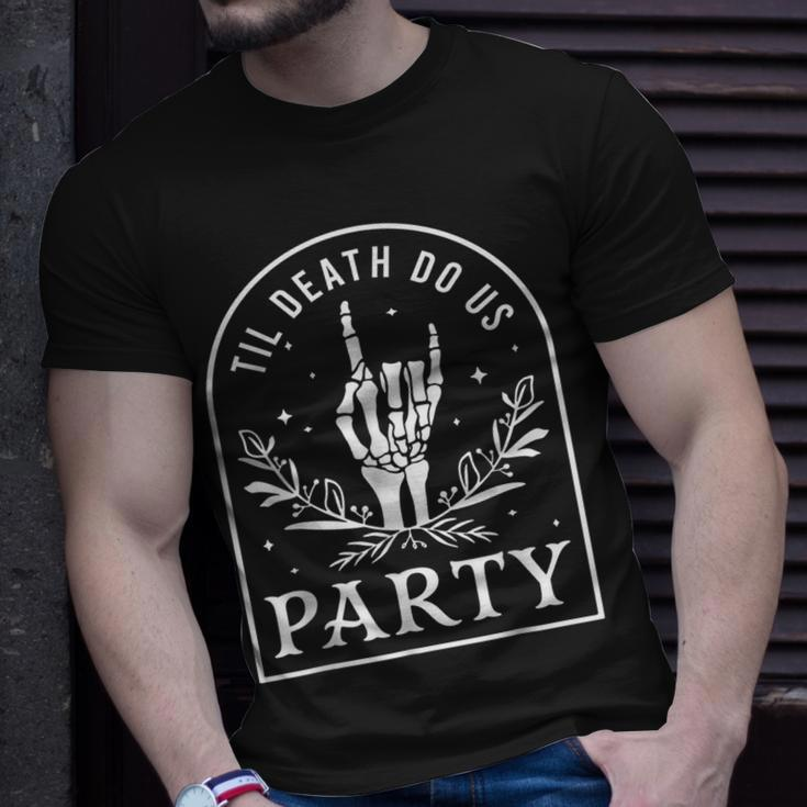 Til Death Do Us Party Retro Halloween Bachelorette Matching T-Shirt Gifts for Him