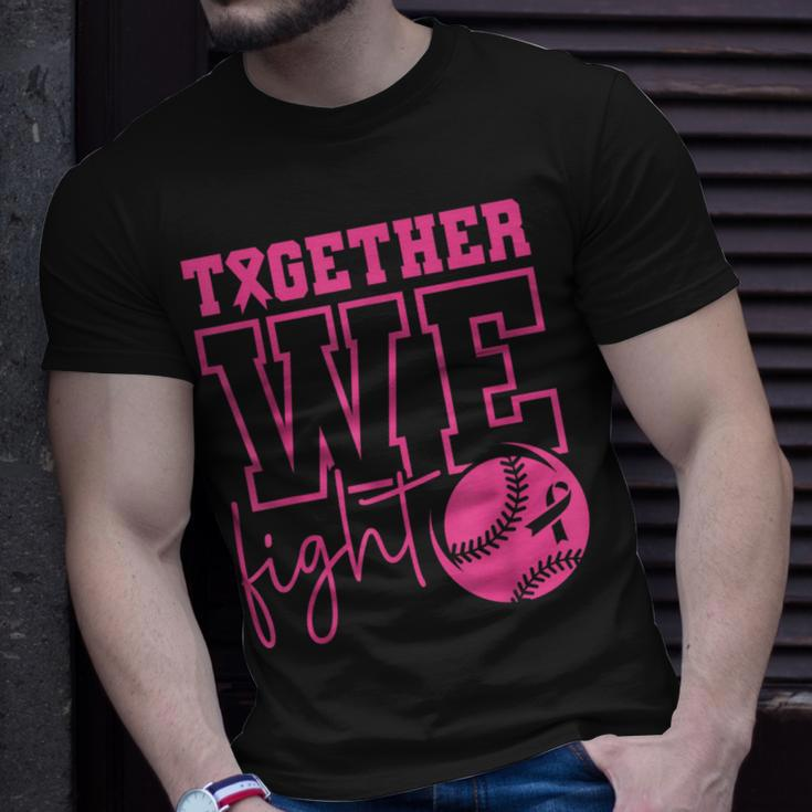 Together We Fight Softball Breast Cancer Awareness T-Shirt Gifts for Him
