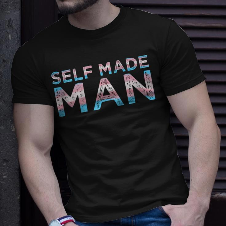 Trans Self Made Man Ftm Transgender Flag Support Lgbtq Gifts Unisex T-Shirt Gifts for Him