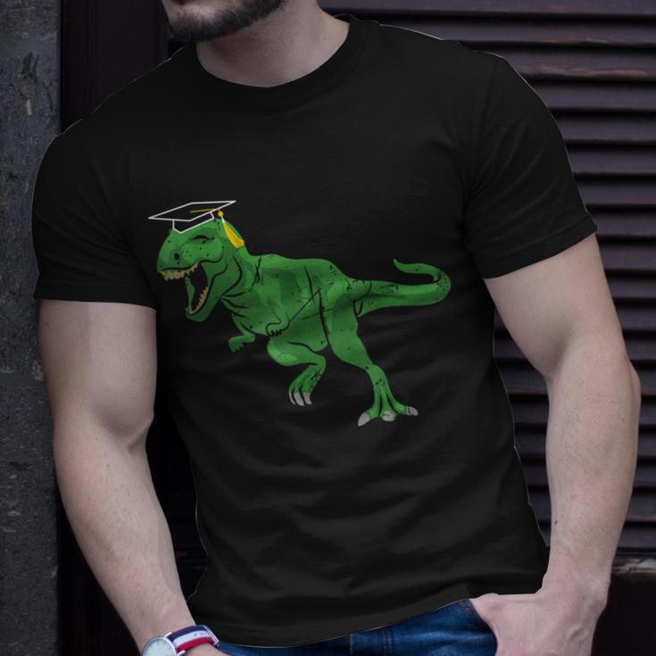 Trex Wearing Graduation Cap Graduate Dinosaur Unisex T-Shirt Gifts for Him