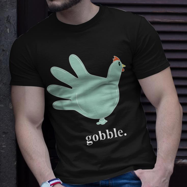 Turkey Glove Gobble Thanksgiving Thankful Nurse T-Shirt Gifts for Him