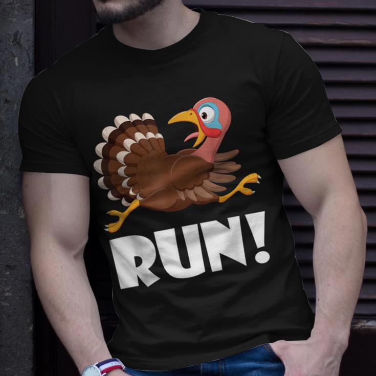 Turkey Trot Adult Running Costume Face Run Thanksgiving T-Shirt Gifts for Him