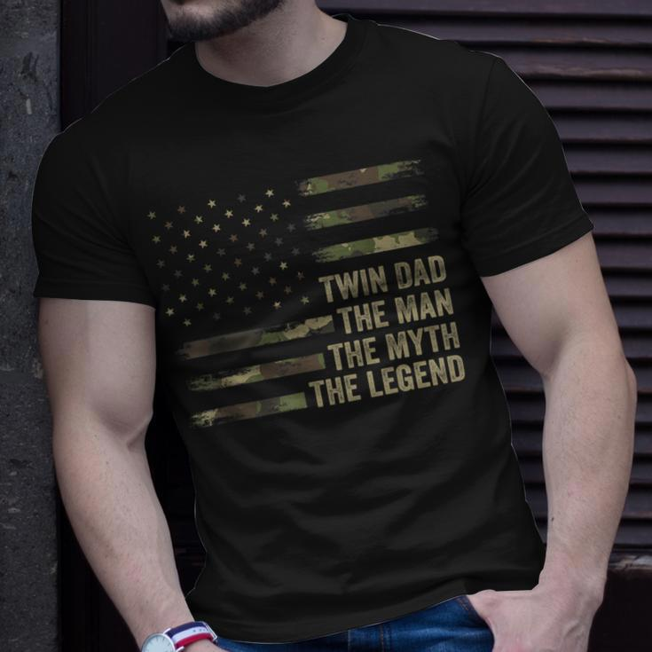 Twin Dad Camo Usa Flag Twin Dad The Man The Myth The Legend Unisex T-Shirt Gifts for Him