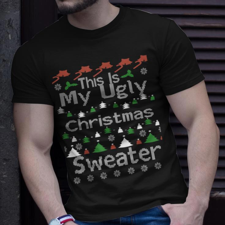 This Is My Ugly Christmas Sweater Xmas Holiday T-Shirt Gifts for Him