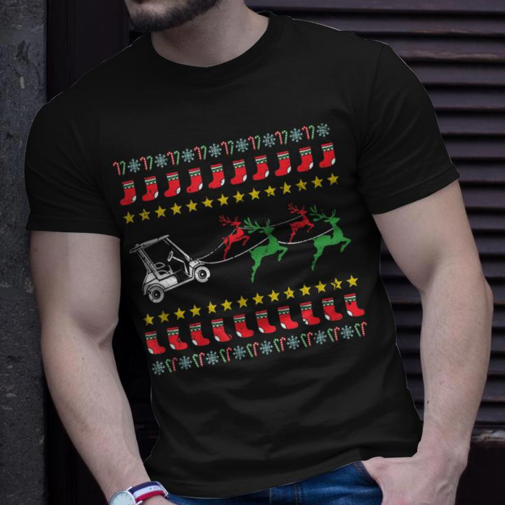 Ugly Christmas Sweater For Golfer Golf T-Shirt Gifts for Him