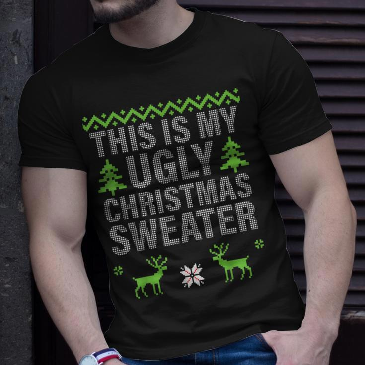This Is My Ugly Christmas Sweater Style T-Shirt Gifts for Him