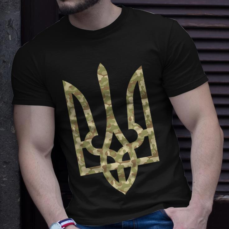 Ukraine Flag Emblem Ukrainian National Tryzub Trident T-Shirt Gifts for Him