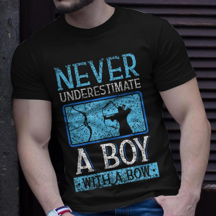 Never Underestimate A Boy With A Bow Arrow Archery Archer T-Shirt Gifts for Him