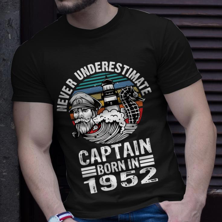 Never Underestimate Captain Born In 1952 Captain Sailing T-Shirt Gifts for Him