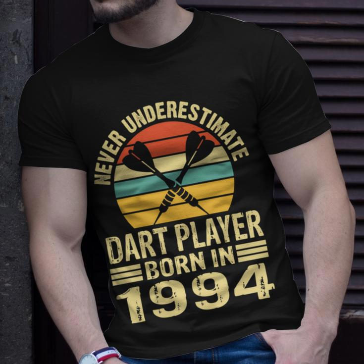 Never Underestimate Dart Player Born In 1994 Dart Darts T-Shirt Gifts for Him