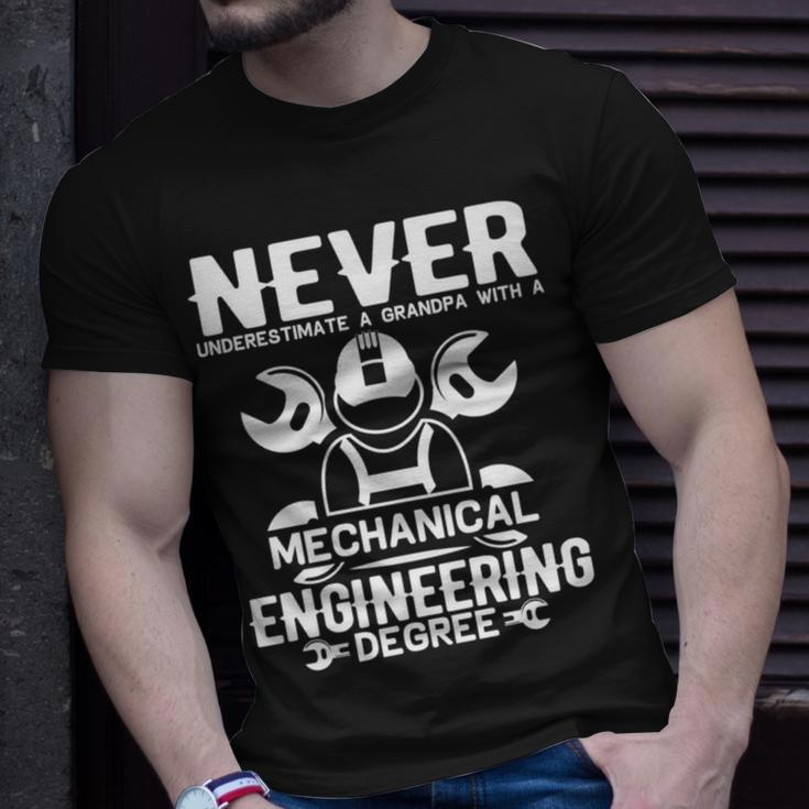 Never Underestimate A Grandpa With A Mechanical Engineering T-Shirt Gifts for Him