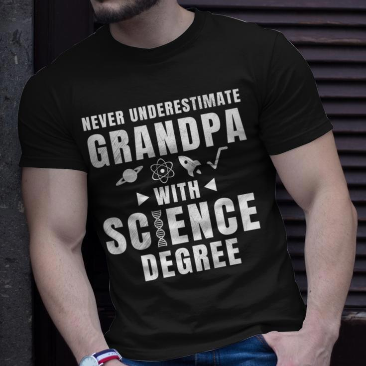 Never Underestimate Grandpa With Science Degree T-Shirt Gifts for Him