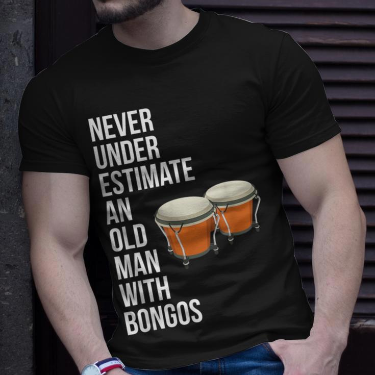 Never Underestimate An Old Man With A Bongos For Men T-Shirt Gifts for Him